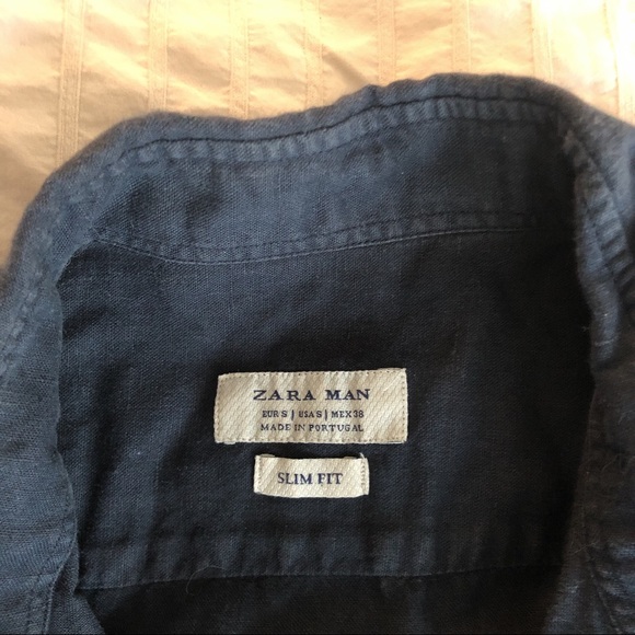 Navy Zara casual button down - Picture 3 of 4